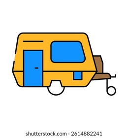 trailer camping line icon vector. trailer camping sign. isolated symbol illustration