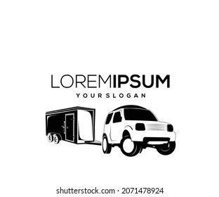 trailer car design logo icon silhouette