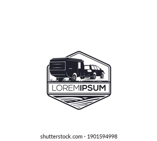 trailer car icon logo design silhouette