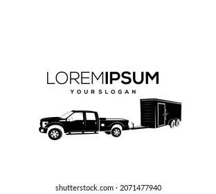 trailer car logo design icon silhouette