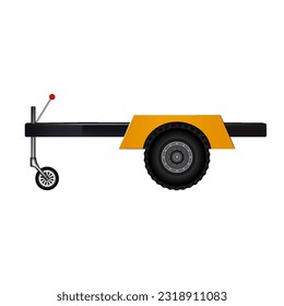 Trailer al auto. Vista lateral. Gráficos vectoriales