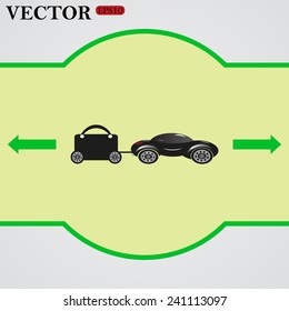 trailer, car, suitcase on wheels ,  vector, EPS 10