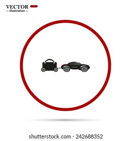 trailer, car, suitcase on wheels , vector illustration, EPS 10