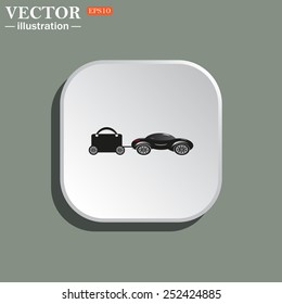 trailer, car, suitcase on wheels , vector illustration, EPS 10