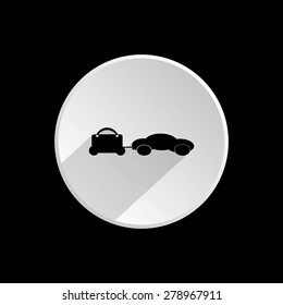 trailer, car, suitcase on wheels. icon. vector design