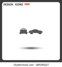 trailer, car, suitcase on wheels. icon. vector design