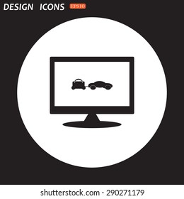 trailer, car, suitcase on wheels. icon. vector design