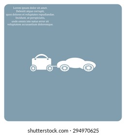 trailer, car, suitcase on wheels. icon. vector design