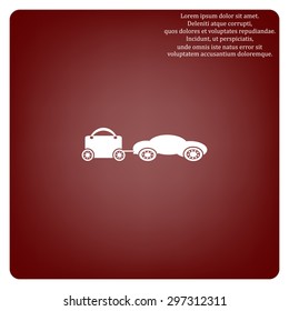 trailer, car, suitcase on wheels. icon. vector design