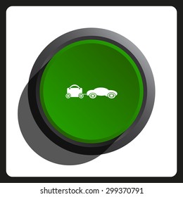 trailer, car, suitcase on wheels. icon. vector design