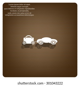 trailer, car, suitcase on wheels. icon. vector design