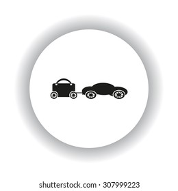 trailer, car, suitcase on wheels. icon. vector design
