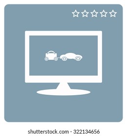 trailer, car, suitcase on wheels. icon. vector design