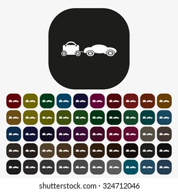 trailer, car, suitcase on wheels. icon. vector design