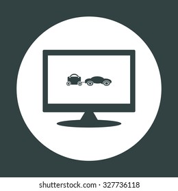 trailer, car, suitcase on wheels. icon. vector design