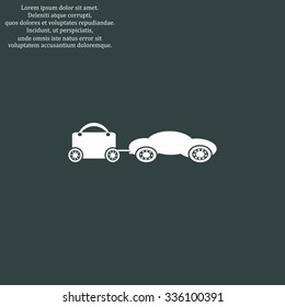 trailer, car, suitcase on wheels. icon. vector design