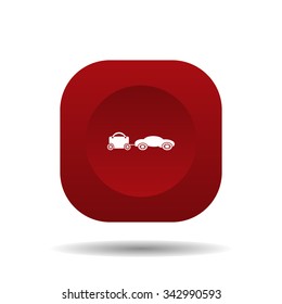trailer, car, suitcase on wheels. icon. vector design