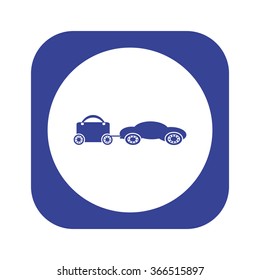 trailer, car, suitcase on wheels icon, vector illustration. Flat design style
