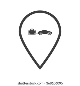 trailer, car, suitcase on wheels icon, vector illustration. Flat design style