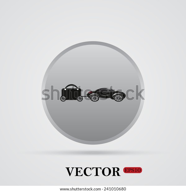 trailer, car,\
suitcase on wheels,  vector, EPS\
10