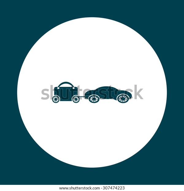 trailer,\
car, suitcase on wheels. icon. vector\
design