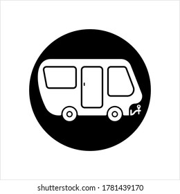 Trailer Caravan Icon, Camper Trailer, Camper Van, Vector Art Illustration
