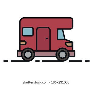 trailer caravan isolated. Vector flat style illustration