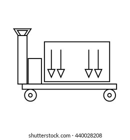 Trailer with cargo icon, outline style