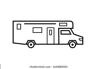Trailer Class C outline icon. Clipart image isolated on white background