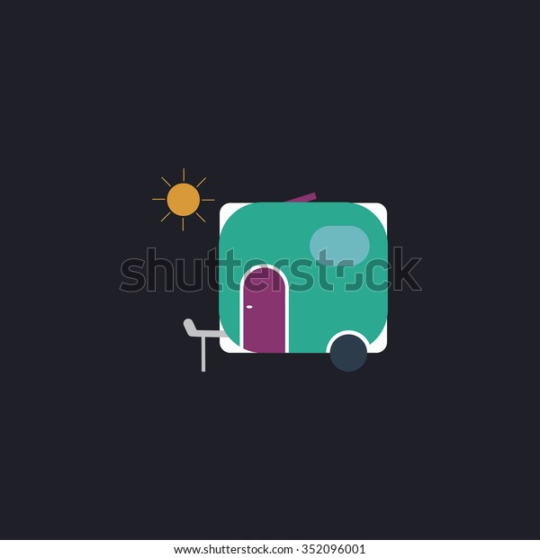 trailer Color vector\
icon on dark\
background