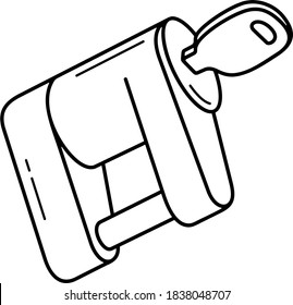 Bloqueo del acoplador del remolque. Ilustración del contorno del vector.