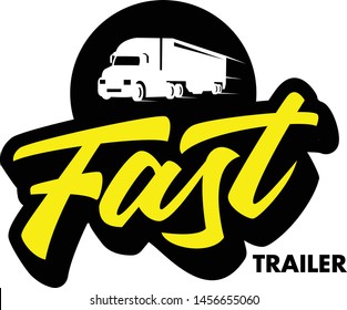 trailer delivery fast logo lettering