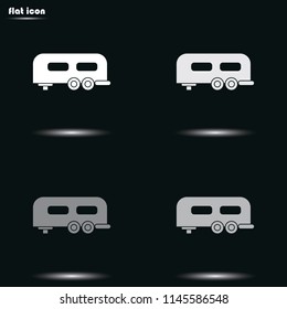 Trailer flat grayscale vector icon.