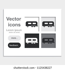 Trailer flat placed on web page template vector icon.