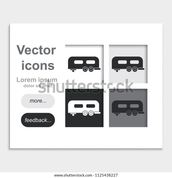 Trailer\
flat placed on web page template vector\
icon.