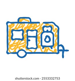 trailer with gas cylinder doodle icon sketch vector. trailer with gas cylinder sign. isolated symbol illustration