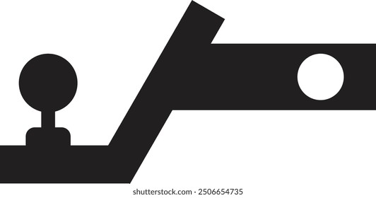 Trailer hitch black silhouette. Towbar vector icon isolated on a white background. Vector illustration
