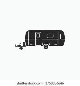 trailer home glyph vector illusion icon