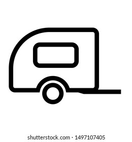 trailer home thin line vector icon
