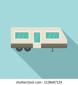 Trailer house icon. Flat illustration of trailer house vector icon for web design