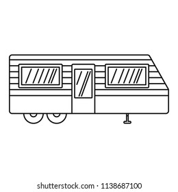 Trailer house icon. Outline trailer house vector icon for web design isolated on white background