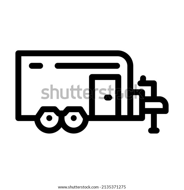 trailer house
on wheel line icon vector. trailer house on wheel sign. isolated
contour symbol black
illustration