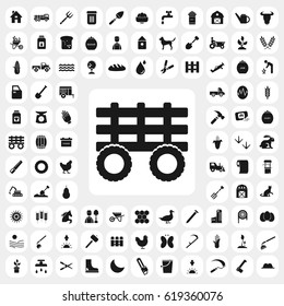 trailer icon. agriculture set. vector sign symbol on white background