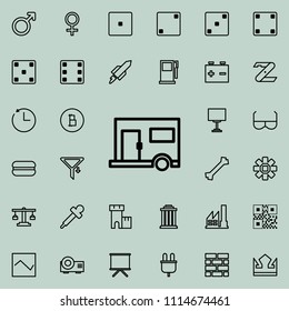 trailer icon. Detailed set of minimalistic line icons. Premium graphic design. One of the collection icons for websites, web design, mobile app on colored background