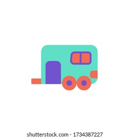 trailer icon flat design color design. isolated on white background