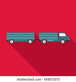 Trailer icon. Flat illustration of trailer vector icon for web