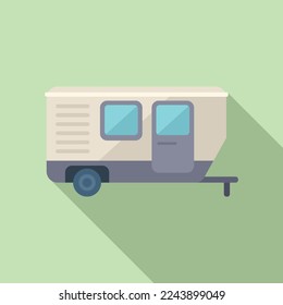 Trailer icon flat vector. Camper car. Home travel