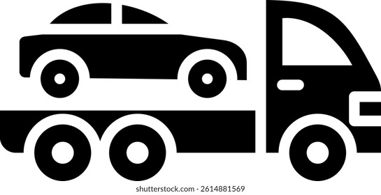 Trailer Icon Glyph Vector Illustration