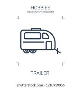 trailer icon. high quality line trailer icon on white background. from hobbies collection flat trendy vector trailer symbol. use for web and mobile