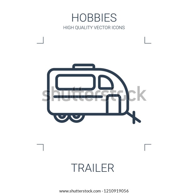 trailer icon. high quality line trailer icon\
on white background. from hobbies collection flat trendy vector\
trailer symbol. use for web and\
mobile
